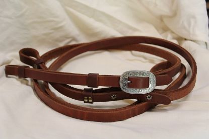 Picture of Harness Leather Brown Loop Reins with Buckles
