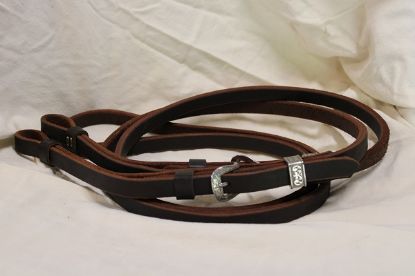 Picture of Harness Leather Dark Brown Loop Reins with Buckles