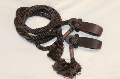 Picture of Brown Poly Loop Reins with Brown slobber Straps