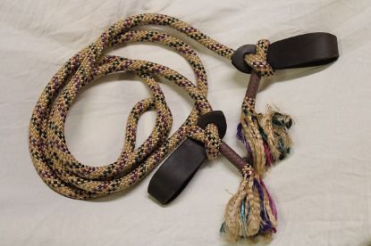 Picture of Tan Poly Loop Reins with Brown slobber Straps