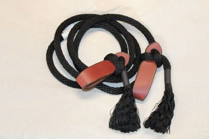 Picture of Black Poly Loop Reins with Chestnut slobber Straps